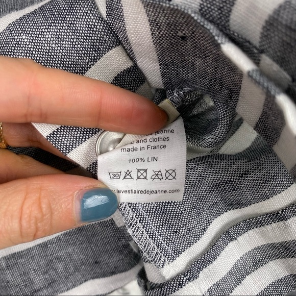 LE VESTIAIRE DE JEANNE Linen Striped Jacket Blazer size 0 - Picture 6 of 8